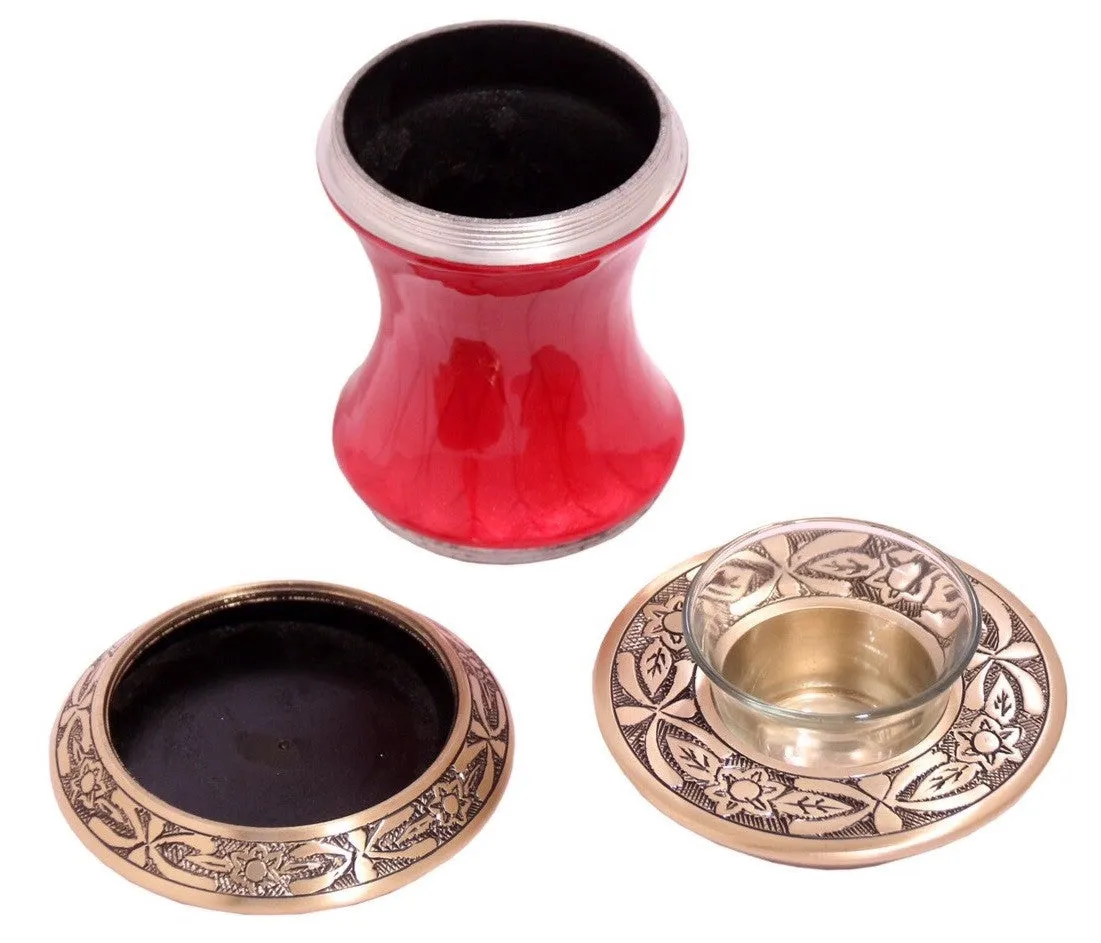 Baroque Red Tealight Cremation Urn - IUTL100