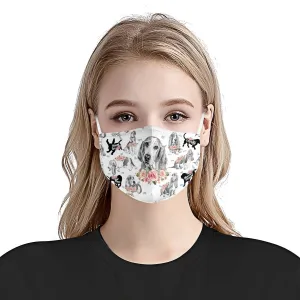 Basset Hound Floral Vintage EZ07 2606 Face Mask
