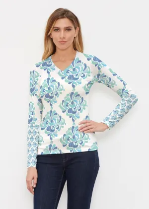 Be Jeweled (7811) ~ Butterknit Long Sleeve V-Neck Top