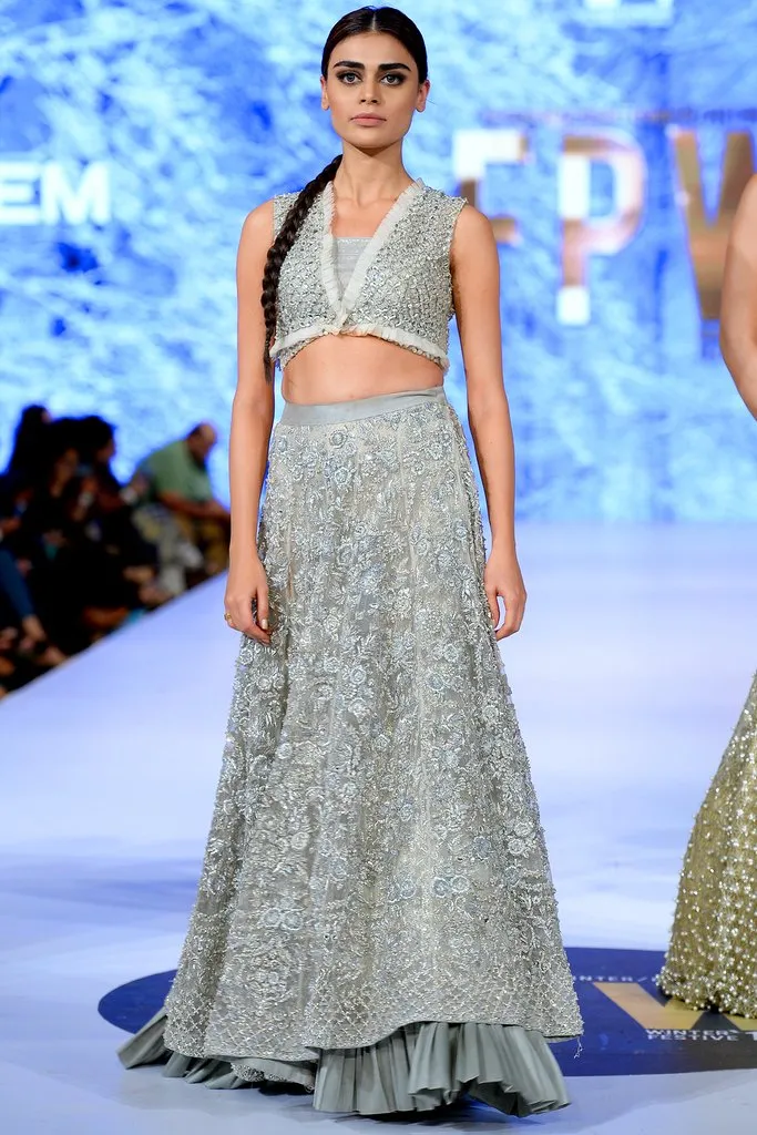 Beautiful Indian designer lehnga embroidered in lavish ivory color # B3352