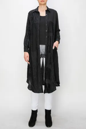 Beautiful Solid Black Lace Jacket with Pockets