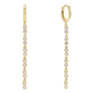 Bezel Drop Huggie Earring