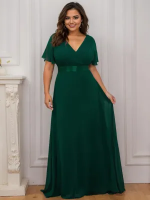 Billie flutter sleeve dress in emerald green s26 Express NZ wide