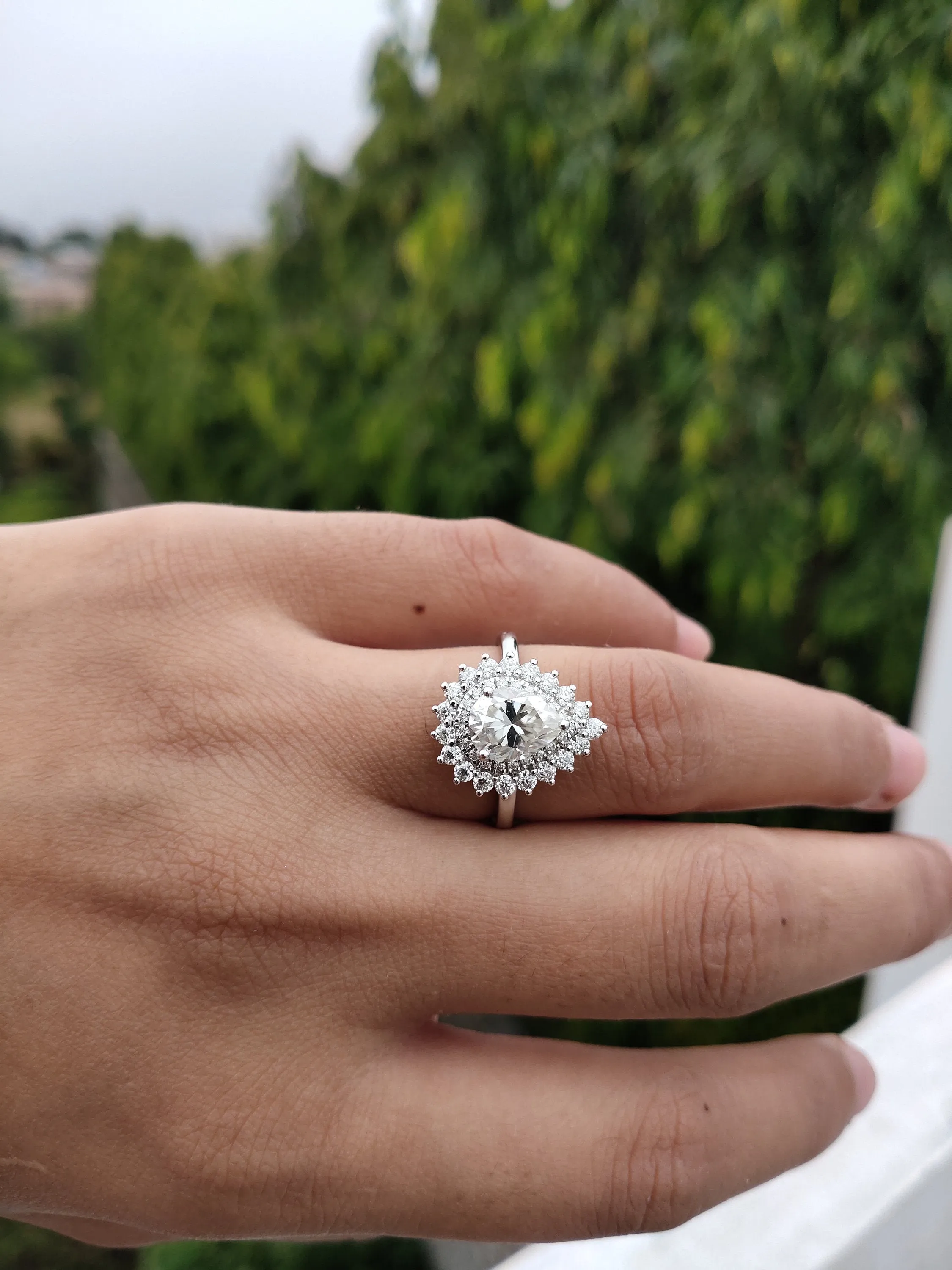 Black friday sale Pear cut Moissanite engagement ring art deco silver/white gold unique ring diamond wedding promise ring christmas gift