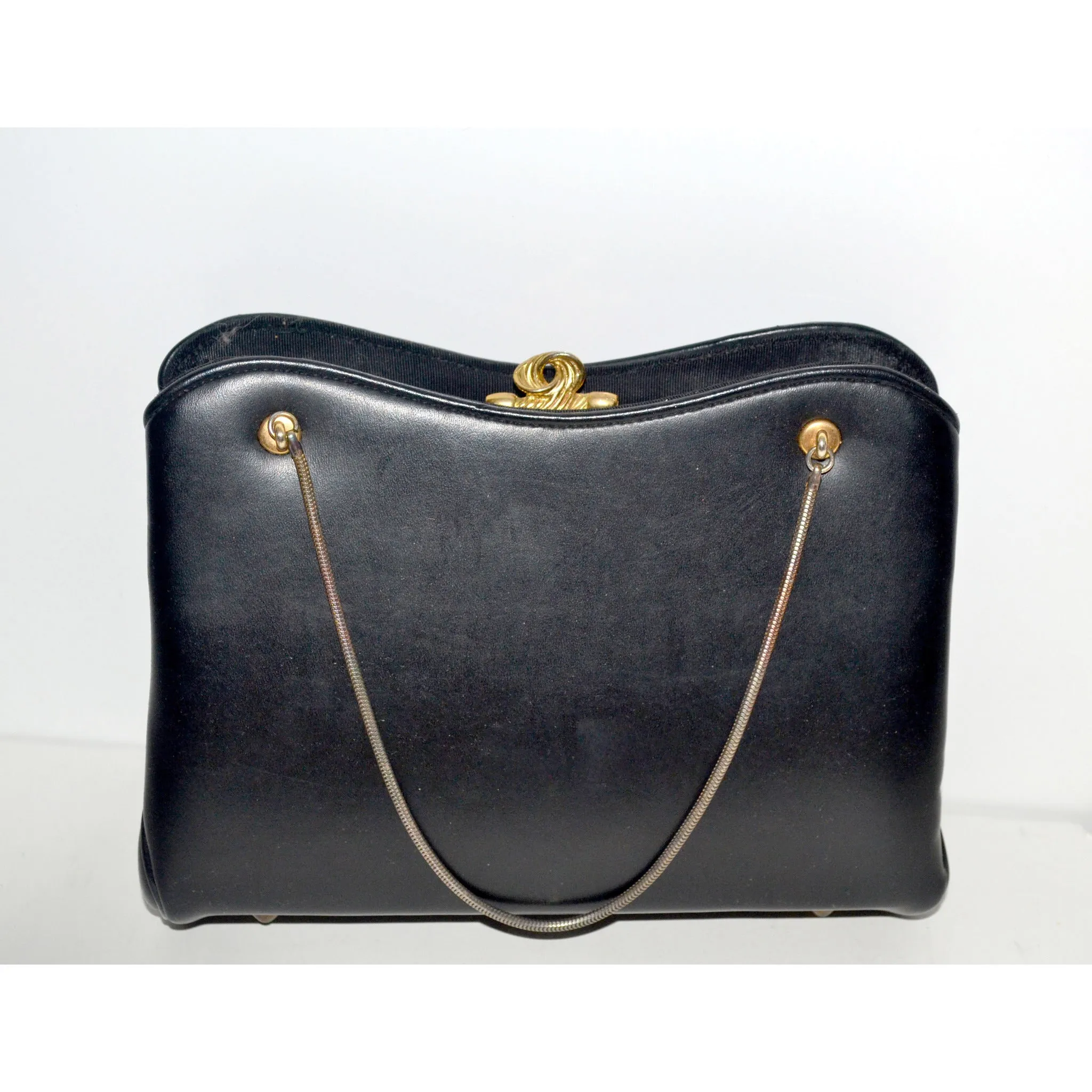 Black Leather Purse By Garay