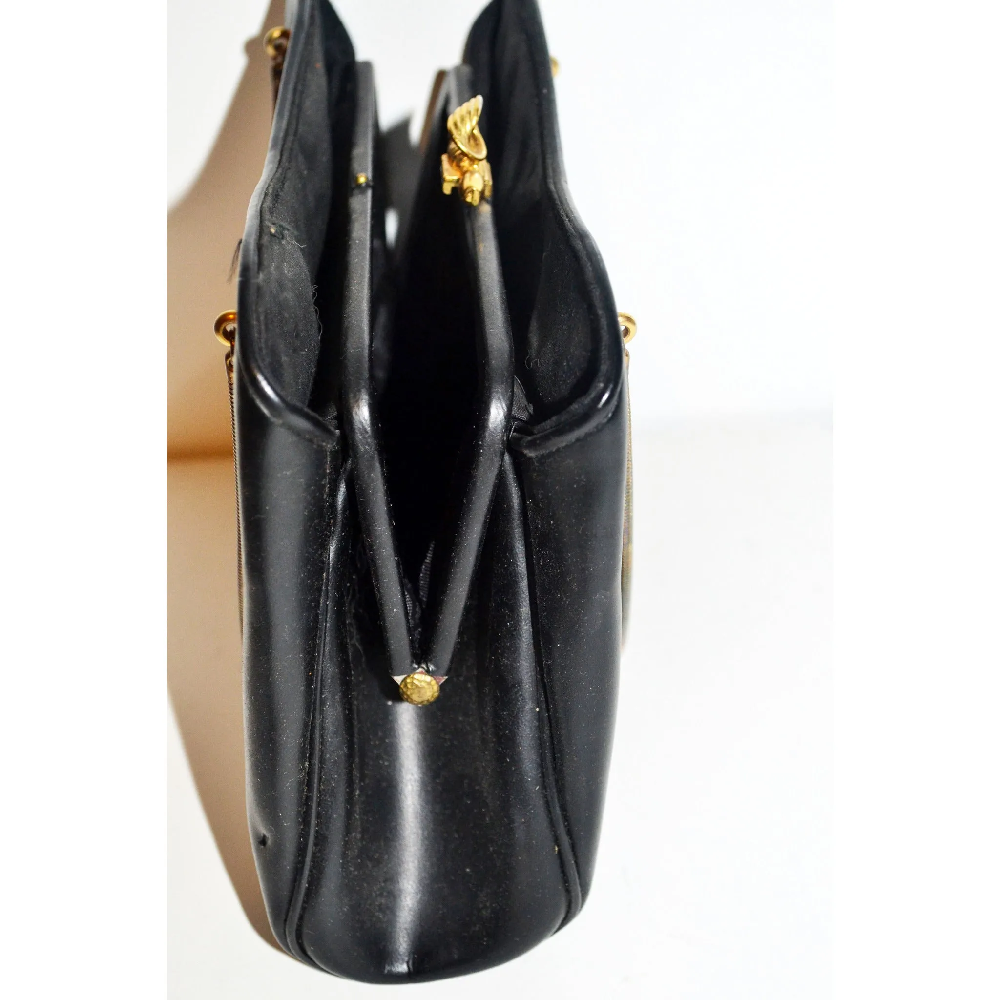 Black Leather Purse By Garay
