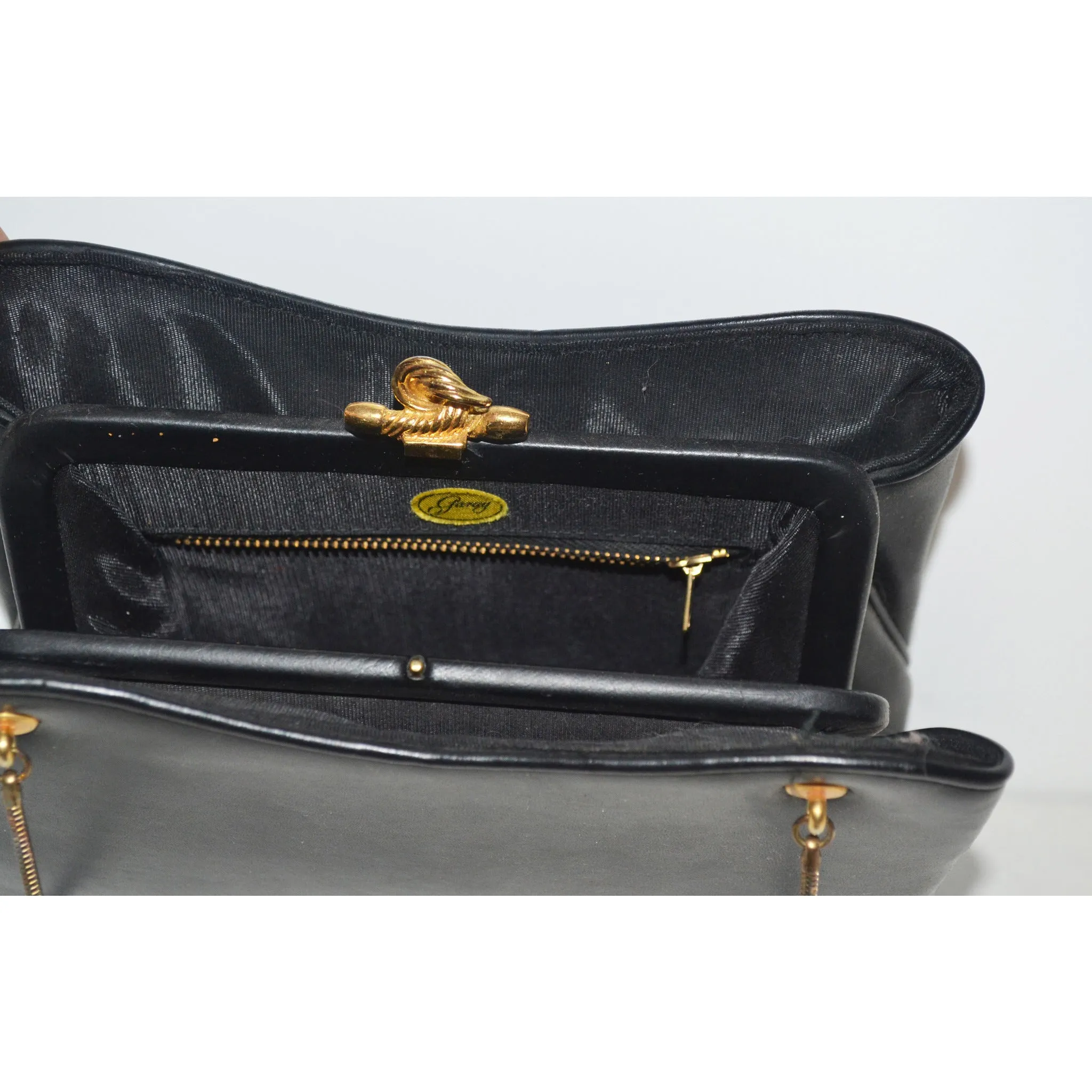 Black Leather Purse By Garay