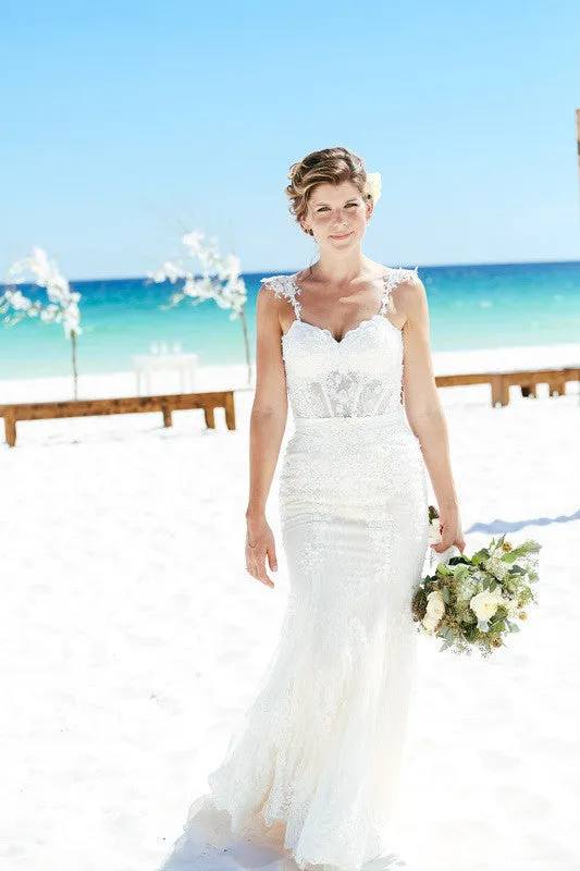 Blush Pink Mermaid Wedding Dress (#Nicole)