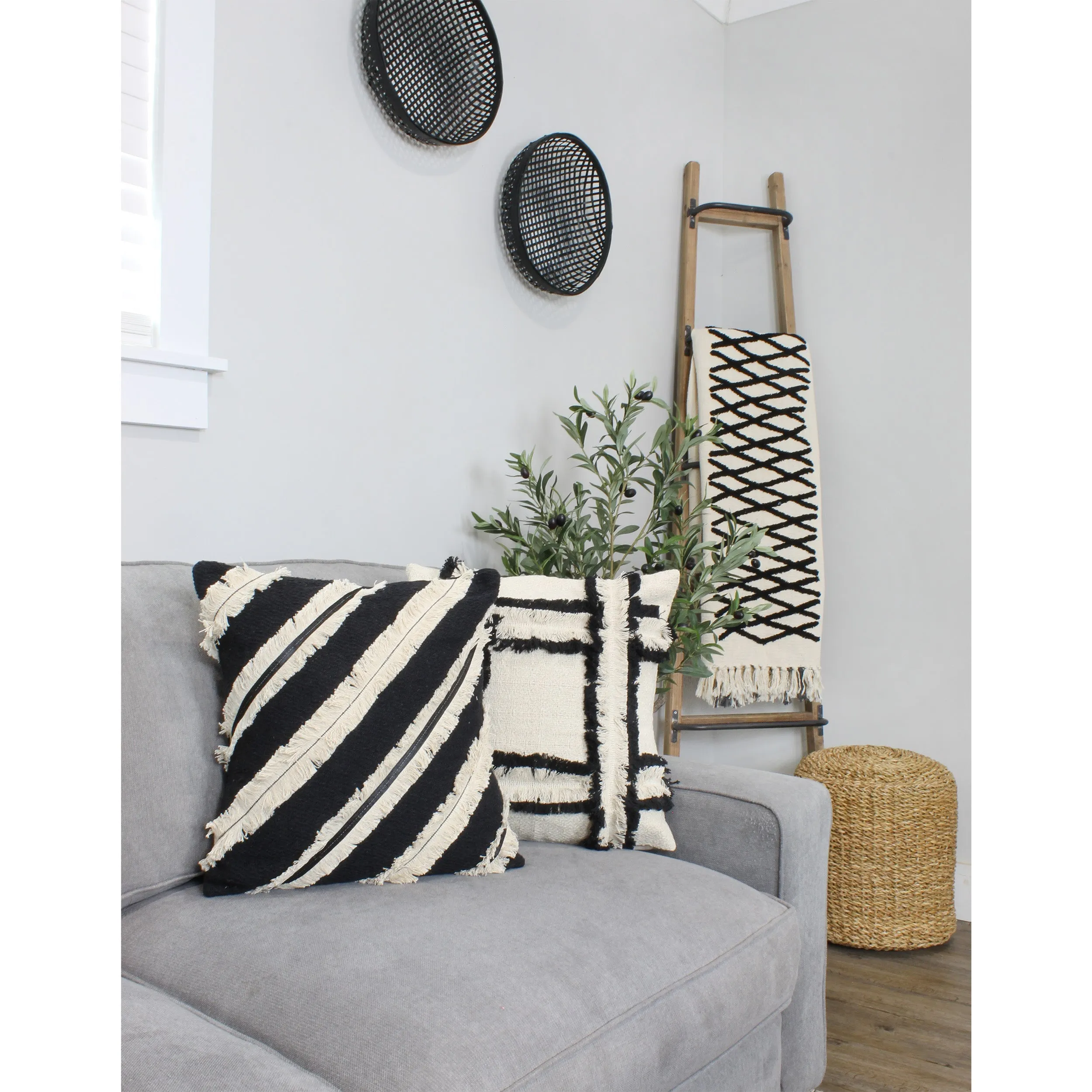 Boho Farmhouse Throw Pillow Covers (Case of 4)