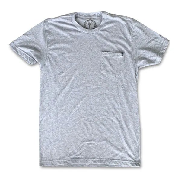 Boston Scally The Basics Pocket Tee T-Shirt - Heather Grey