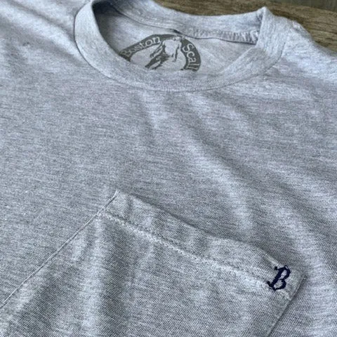 Boston Scally The Basics Pocket Tee T-Shirt - Heather Grey