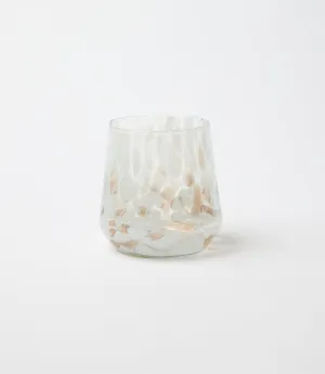 Bronze & White Glass Candleholder