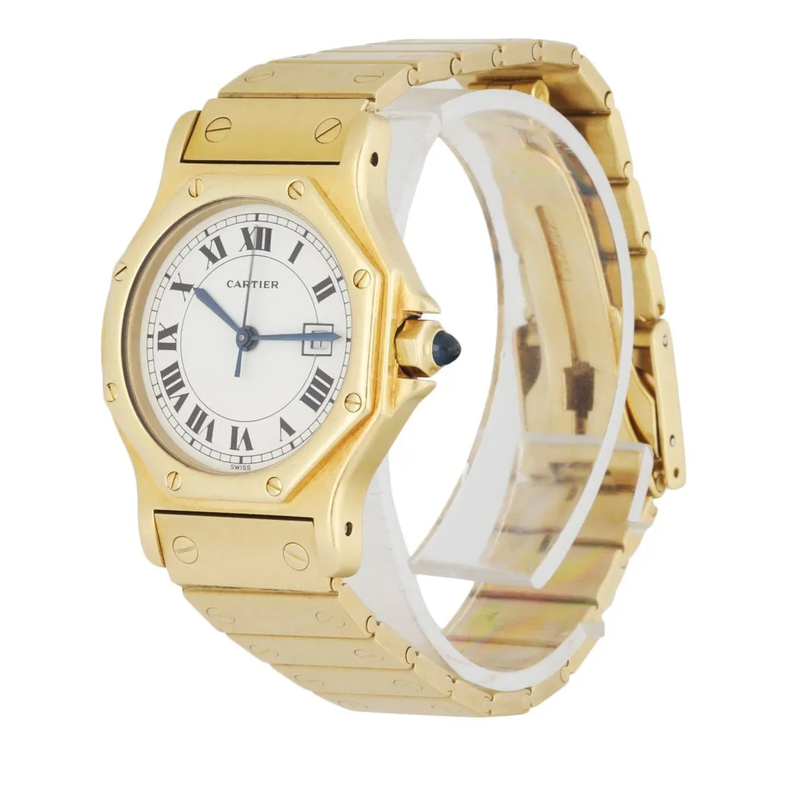Cartier Santos 18k Yellow Gold Ladies Watch