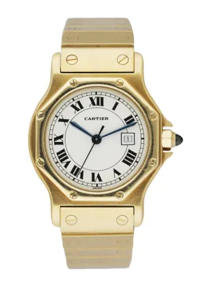 Cartier Santos 18k Yellow Gold Ladies Watch