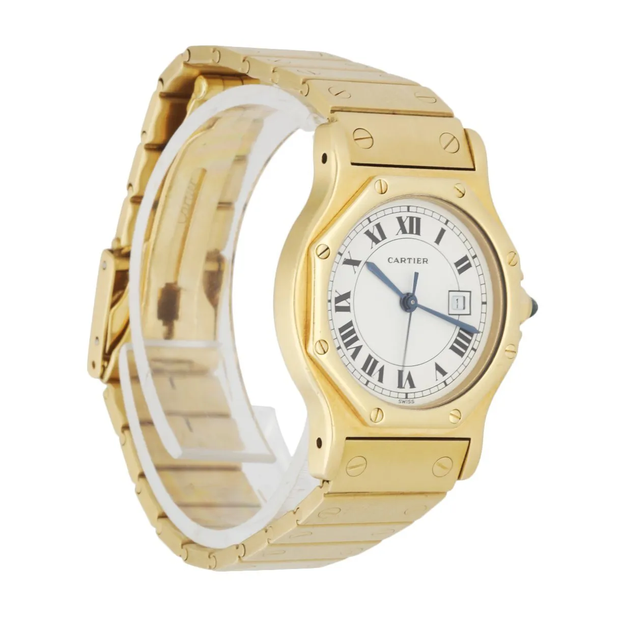 Cartier Santos 18k Yellow Gold Ladies Watch