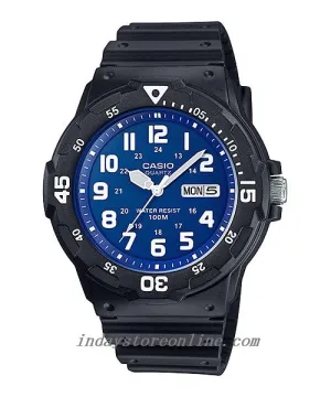 Casio Analog Men's Watch MRW-200H-2B2 Diving Sport Plexiglas Black Resin Strap Watch