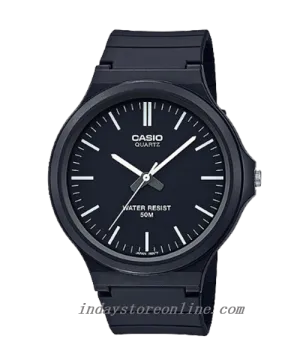 Casio Analog Men's Watch MW-240-1E Simple Design Resin Glass Black Resin Strap Watch
