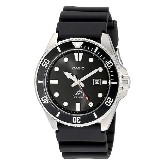 Casio Analog Stainless Steel Bezel Black MDV106-1AV