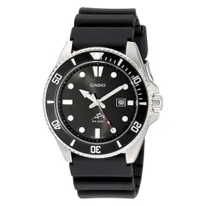 Casio Analog Stainless Steel Bezel Black MDV106-1AV