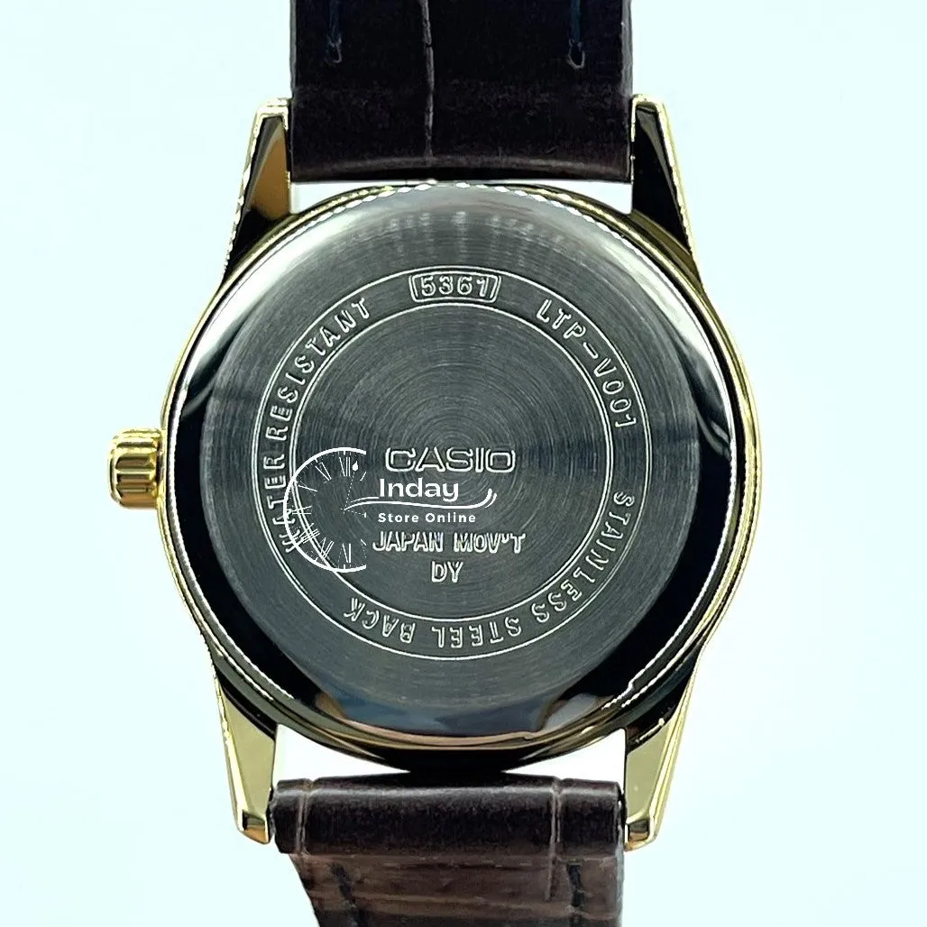 Casio Standard Women's Watch LTP-V001GL-1B Brown Leather Strap
