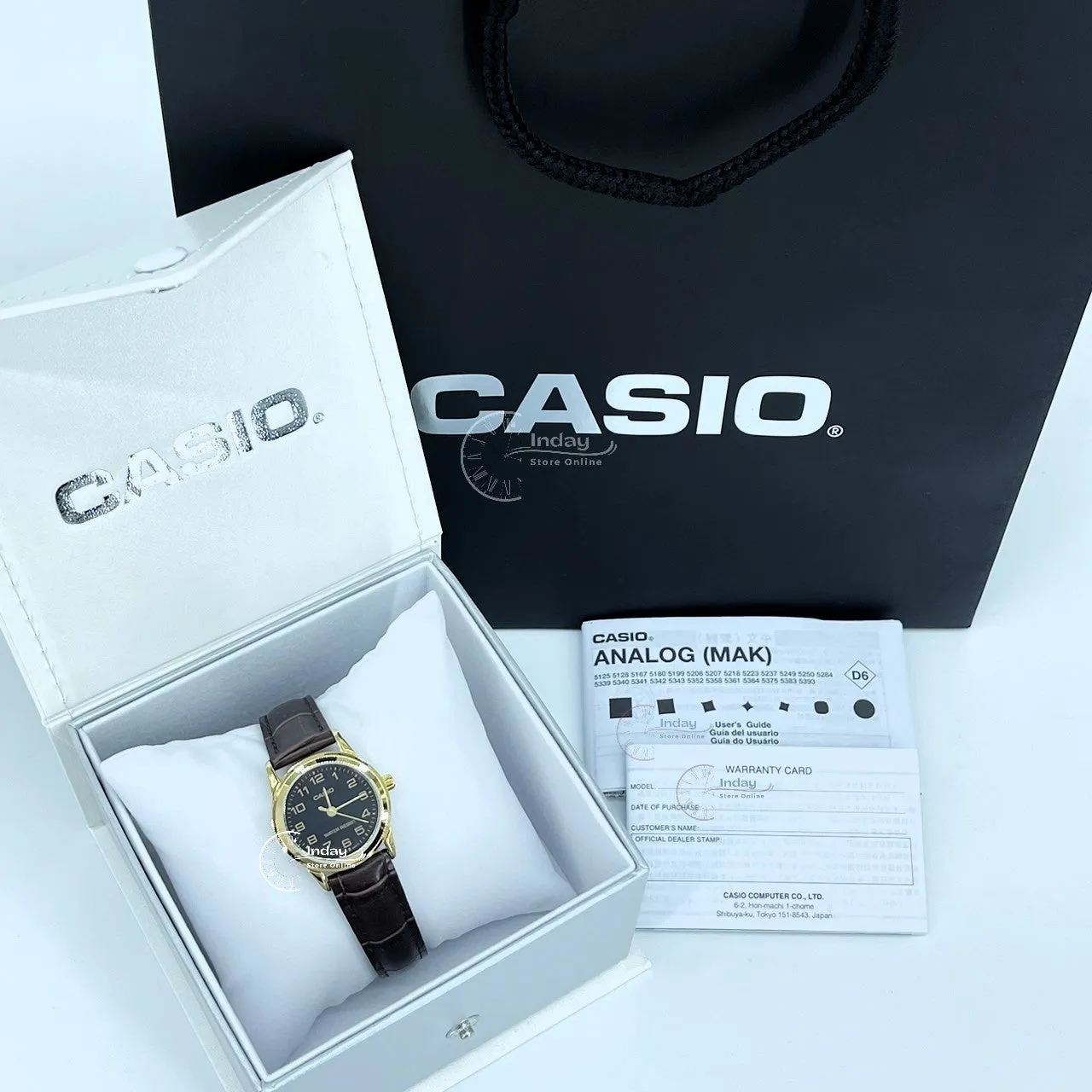 Casio Standard Women's Watch LTP-V001GL-1B Brown Leather Strap