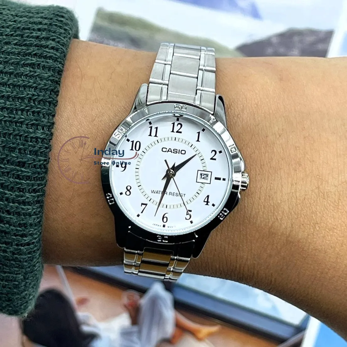 Casio Standard Women's Watch LTP-V004D-7B Silver Stainless Steel Strap Mineral Glass