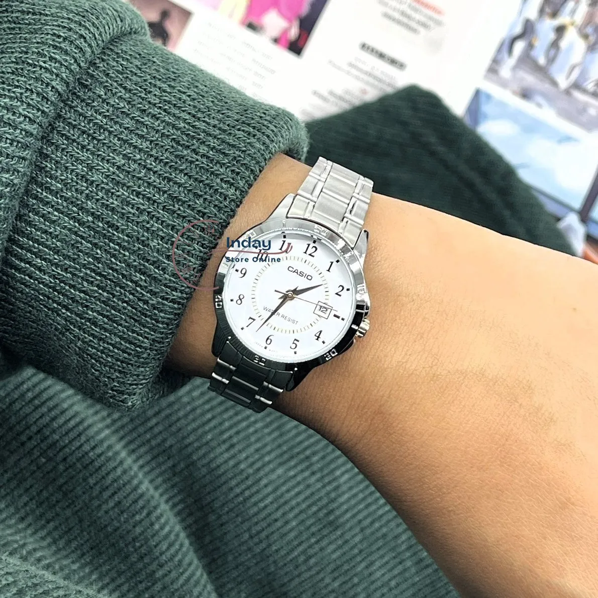Casio Standard Women's Watch LTP-V004D-7B Silver Stainless Steel Strap Mineral Glass
