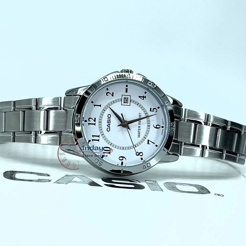 Casio Standard Women's Watch LTP-V004D-7B Silver Stainless Steel Strap Mineral Glass