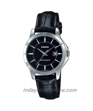 Casio Standard Women's Watch LTP-V004L-1A Black Leather Strap