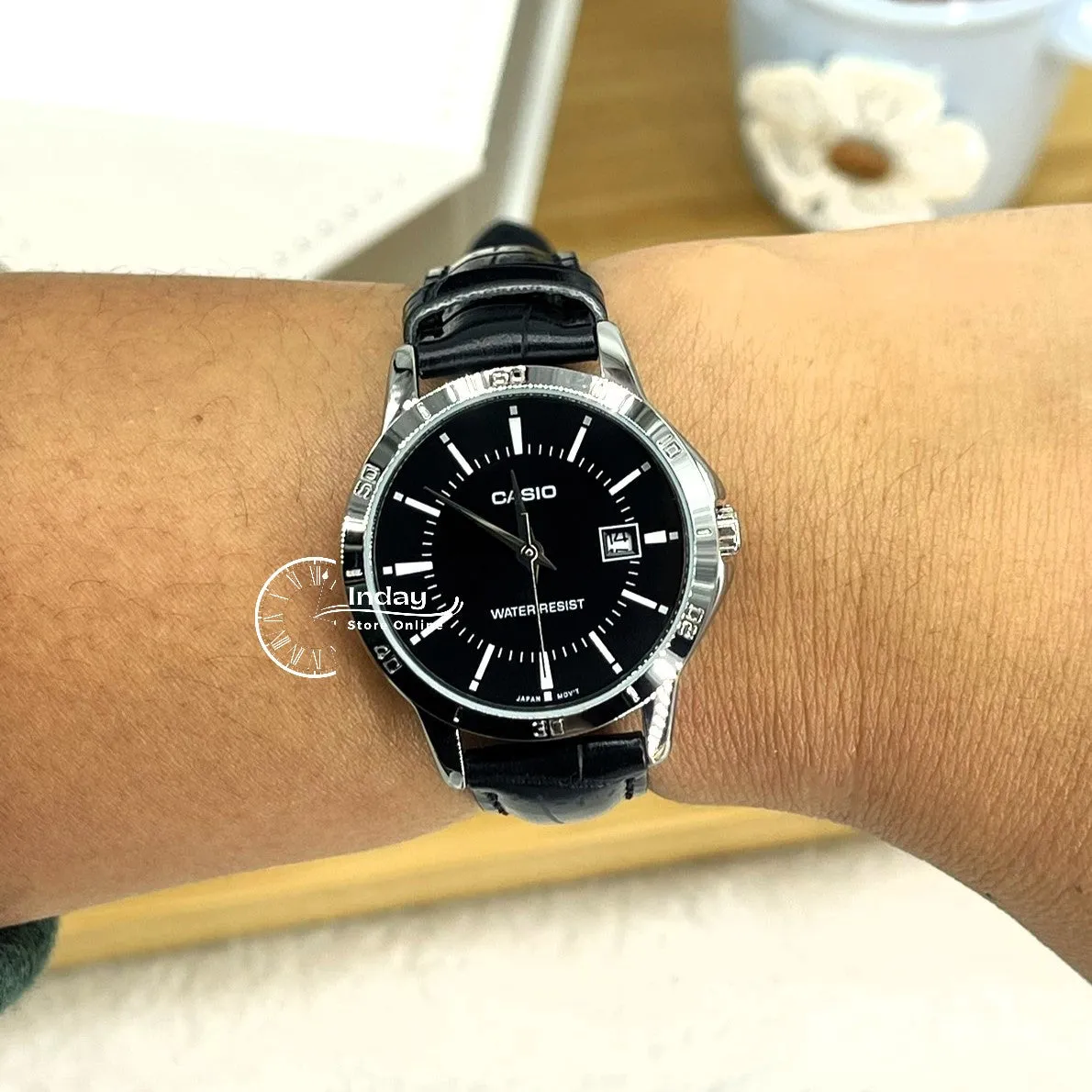 Casio Standard Women's Watch LTP-V004L-1A Black Leather Strap