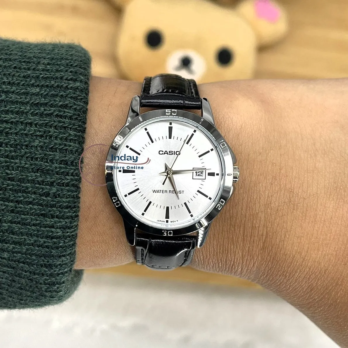 Casio Standard Women's Watch LTP-V004L-7A  Black Leather Strap