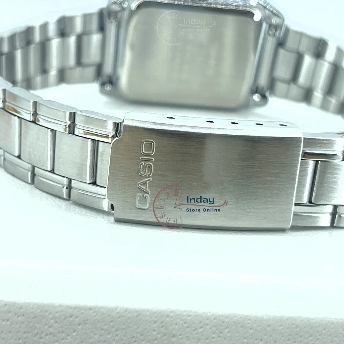 Casio Standard Women's Watch LTP-V007D-7E Square Type Silver Plated Stainless Steel Strap