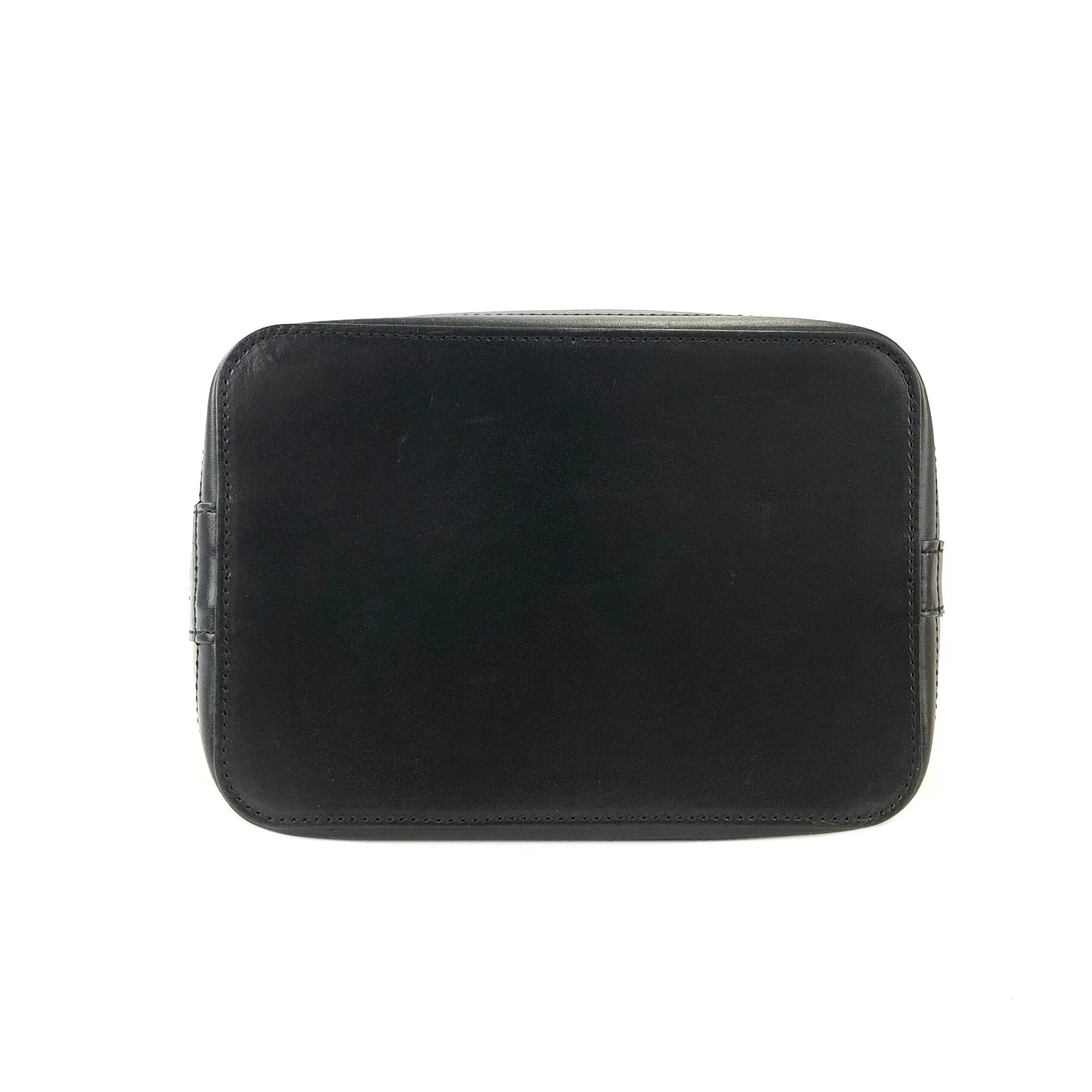 CELINE Macadam Blason Side zipper Drawstring Shoulder bag Black Vintage Old Celine u5gukm