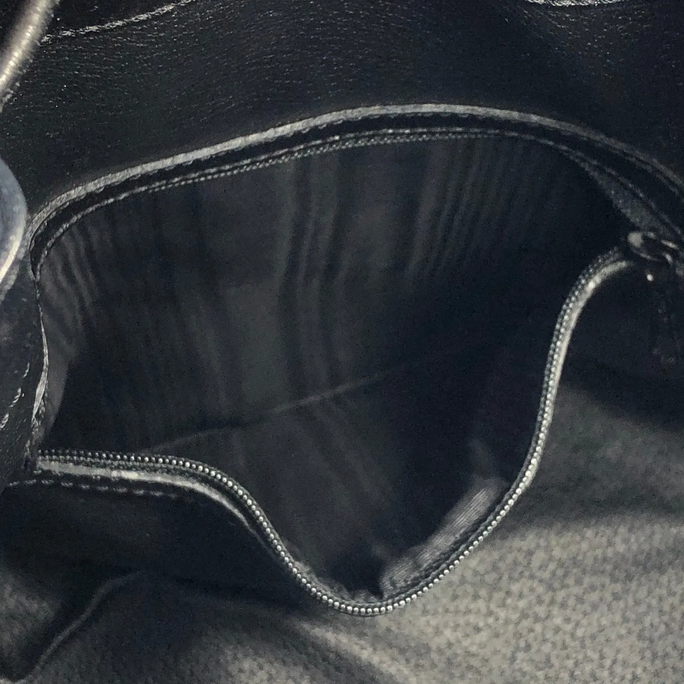 CELINE Macadam Blason Side zipper Drawstring Shoulder bag Black Vintage Old Celine u5gukm