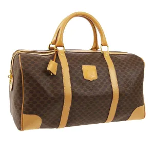 CELINE Macadam Travel Hand Bag M14 Brown PVC Leather Vintage 03138