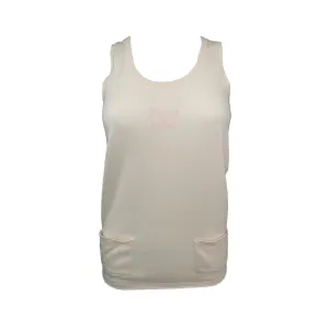 Chanel Cream Logo Knit Pocket Tank Top