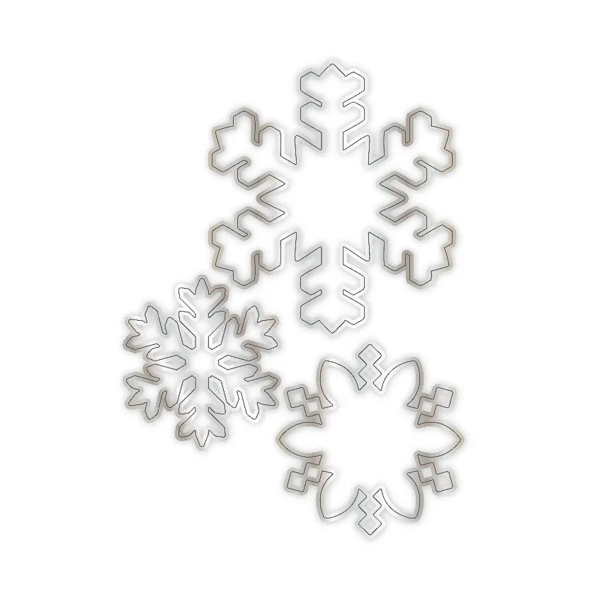 Chloe's Creative Cards 5x7 3D Embossing Folder & Metal Die Set - Crystal Snowflake