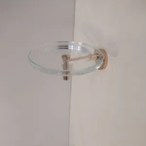 Cinquecento Soap Dish - Wall Mount - 5" Brass/Glass/Rose Gold