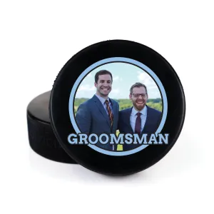 Circle Wedding Photo, Printed Hockey Puck