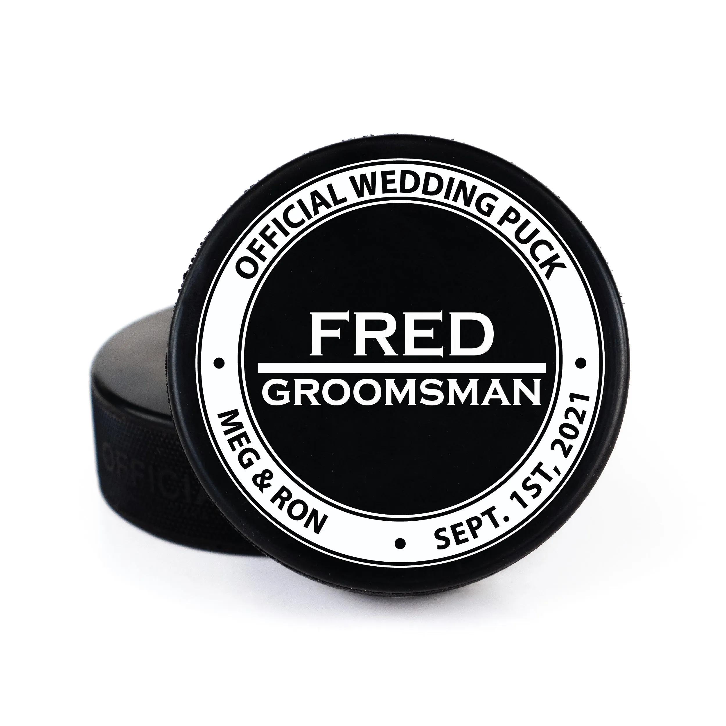 Circle Wedding Photo, Printed Hockey Puck