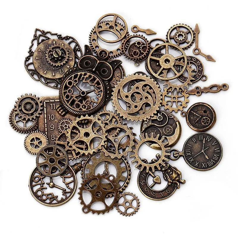 Clock Gear Charms – 40-Piece Pack