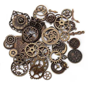 Clock Gear Charms – 40-Piece Pack