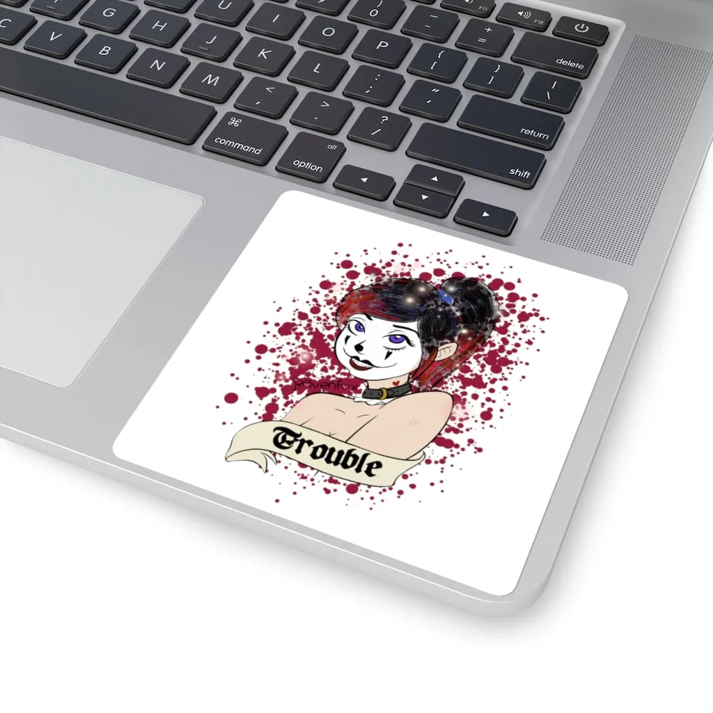 Clown Girl Square Stickers by Ravenfox