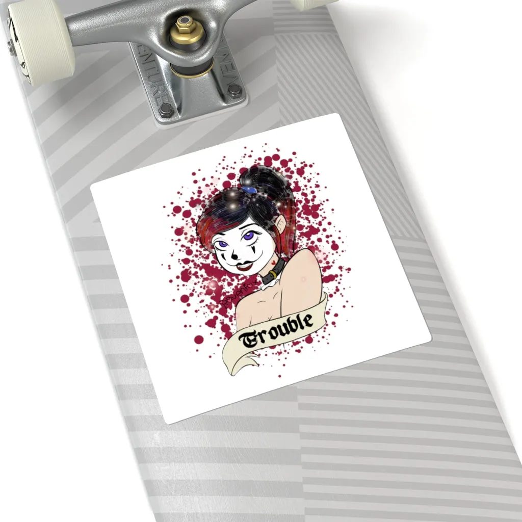 Clown Girl Square Stickers by Ravenfox