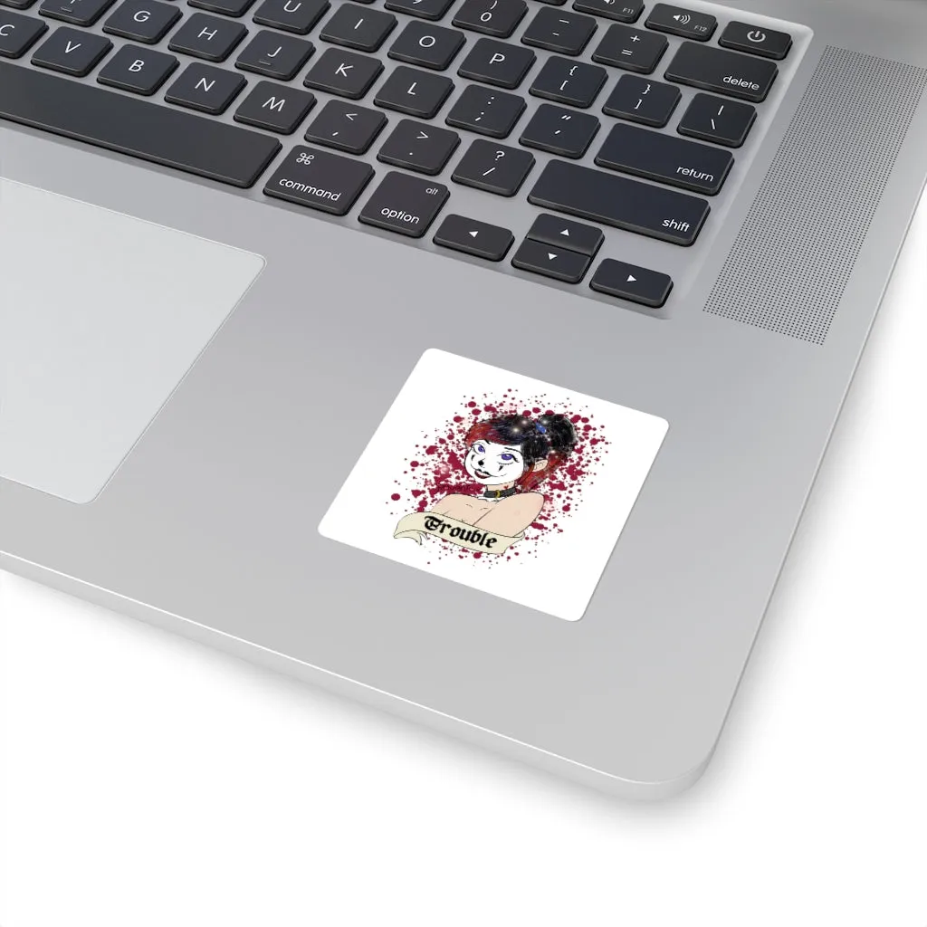 Clown Girl Square Stickers by Ravenfox