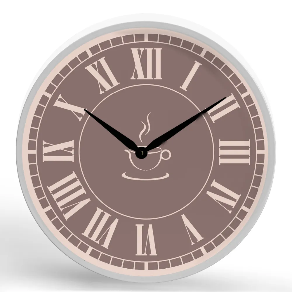 Coffee Time <br>Round Framed Wall Clock 11.75"