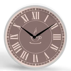 Coffee Time <br>Round Framed Wall Clock 11.75"