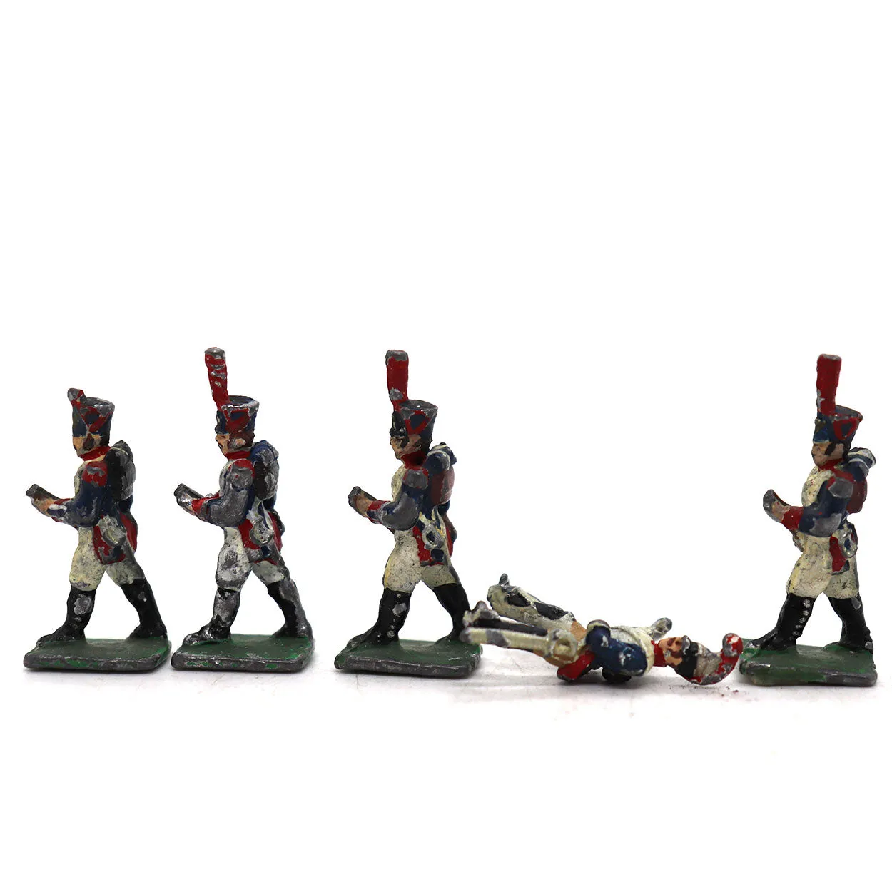 Collection of (17) Vintage Lead Military Toy Soldiers, Animals and Book