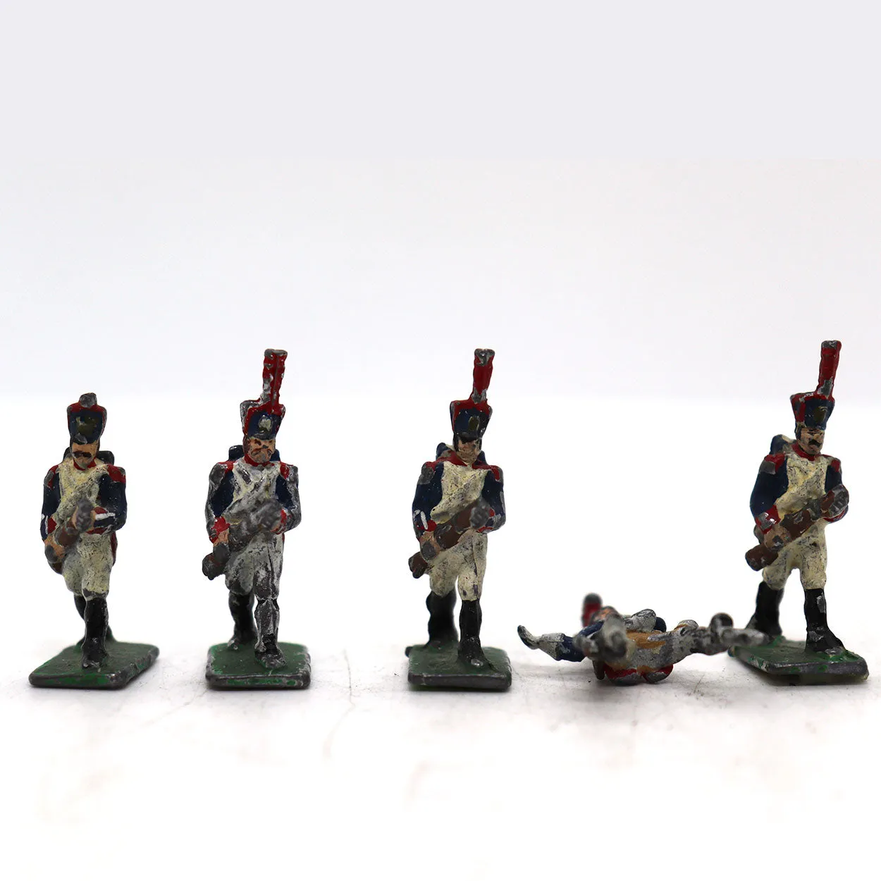 Collection of (17) Vintage Lead Military Toy Soldiers, Animals and Book