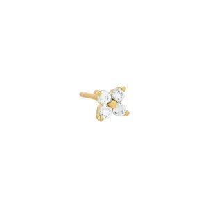 Colored Four Stone Flower Stud Earring